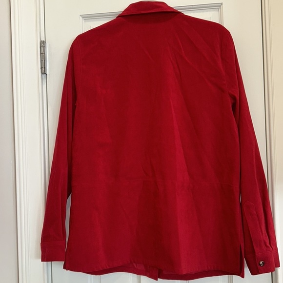 Talbots Red Microsuede Shackleton or Short with Tortoise Buttons sz.M - Picture 6 of 9